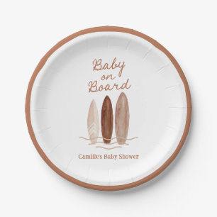 Plato De Papel Boho Baby en el Baby Shower a bordo