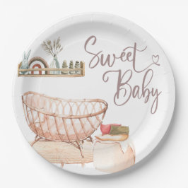 PLATO DE PAPEL BOHO BABY SHOWER, BABY SHOWER, OH INVITACIÓN DE BE