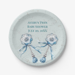 Plato De Papel Boho Blue Baby Rattle