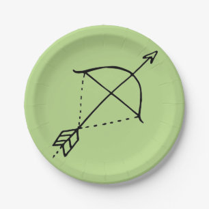 Plato De Papel Boho Bow Doodle