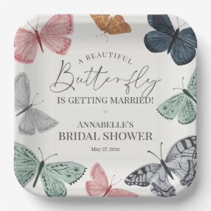 Plato De Papel Boho Butterfly Bridal Shower Tabware para novias
