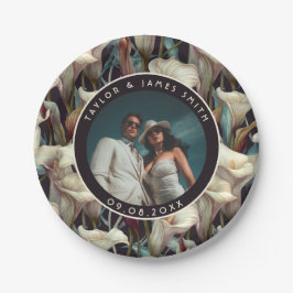 Plato De Papel Boho Calle Lilies Se Placa Para Que La Novia Sea F