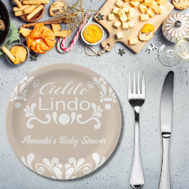 Plato De Papel Boho Cielito Lindo Baby Shower mexicano