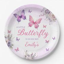 Boho Cute Morple Butterfly Chica Floral bebé Ducha