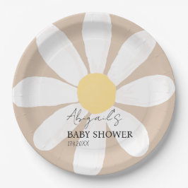 Plato De Papel Boho Daisy Floral Bebé ducha