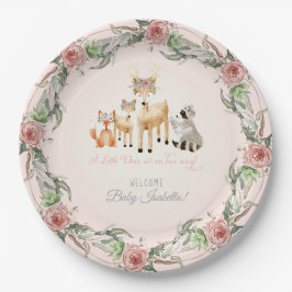 Plato De Papel BOHO Deer Antler Woodland Animales Baby Girl