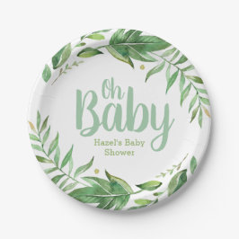 Plato De Papel Boho deja Baby Shower personalizado
