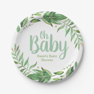 Plato De Papel Boho deja Baby Shower personalizado