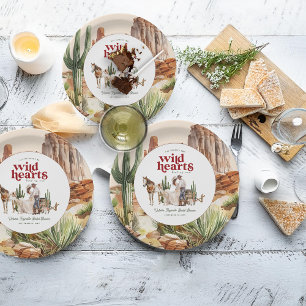 Plato De Papel Boho Desierto Occidental Despedida de Soltera