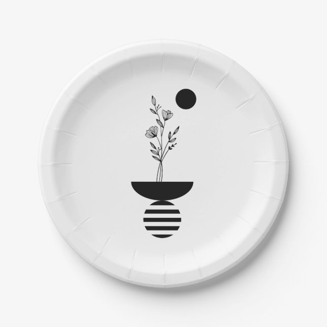 Plato De Papel Boho Elegant Flower (Anverso)