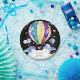 Plato De Papel Boho Enchantment Hot Air Balloon Birday