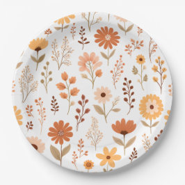 Plato De Papel Boho Fall Floral
