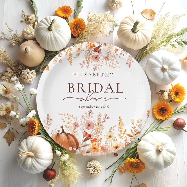 Plato De Papel Boho Fall Pumpkin Brimpkin Shower (Subido por el creador)