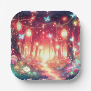 Plato De Papel Boho Fantasy Enchanted Forest Baby Shower