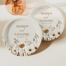 Plato De Papel Boho Flor silvestre Flor Flor Floral Boda Jardín