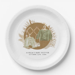 Plato De Papel Boho Florals Baby Shower