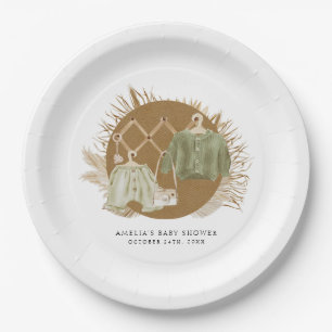 Plato De Papel Boho Florals Baby Shower