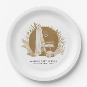 Plato De Papel Boho Florals Baby Shower