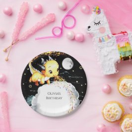Plato De Papel Boho Fun Dragon Cumpleaños