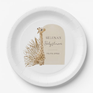 Plato De Papel Boho Giraffe Baby Shower