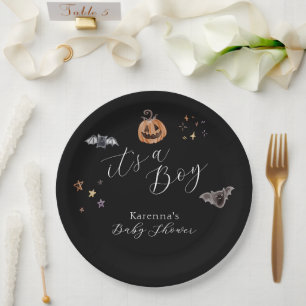 Plato De Papel Boho Halloween es un niño Baby Shower