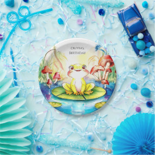 Plato De Papel Boho Happy Frog Birthday