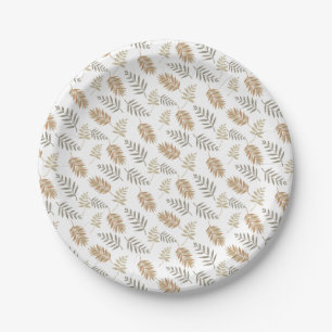 Plato De Papel Boho Leaf Moderno Todas las Edades Cumpleaños