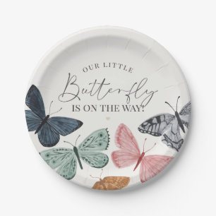 Plato De Papel Boho Little Butterfly Baby Shower Tableware