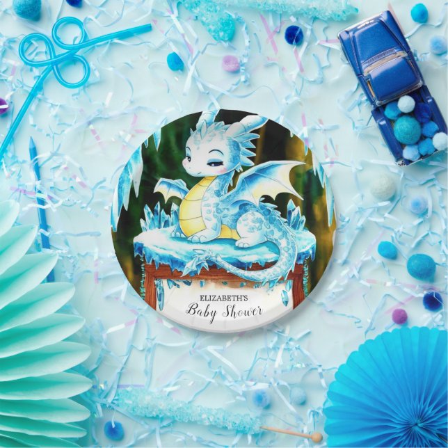 Plato De Papel Boho Little Dragon Baby Shower (Fiesta)