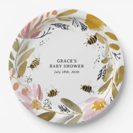 Plato De Papel Boho Little Honey Bee Baby Shower