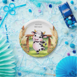 Plato De Papel Boho Magical Cow Cumpleaños