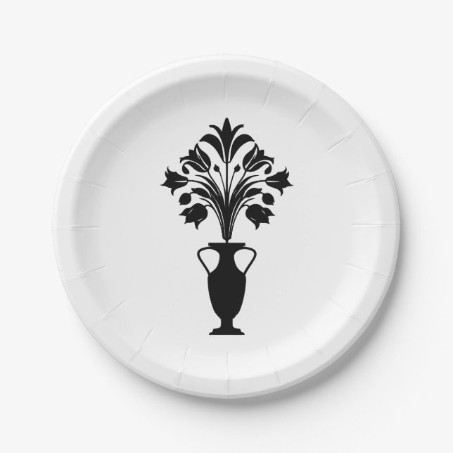 Plato De Papel Boho Mid Century Flower Pot (Anverso)