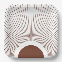 Plato De Papel Boho Minimalist Sun