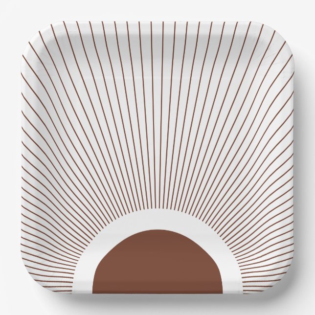 Plato De Papel Boho Minimalist Sun (Anverso)