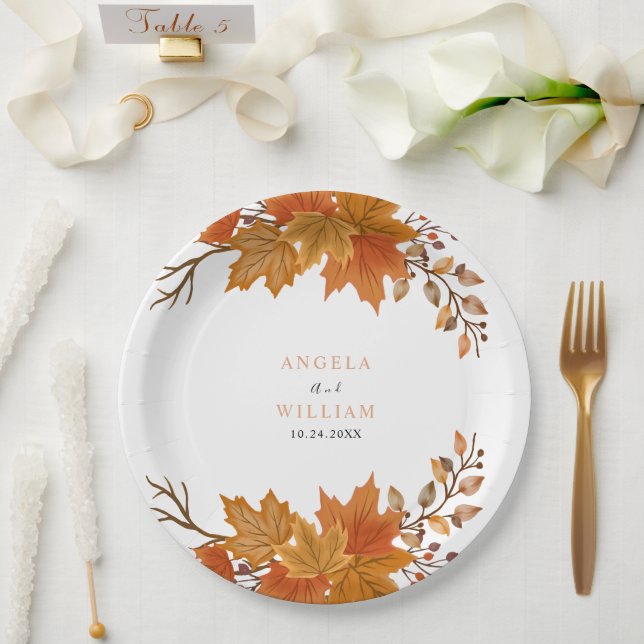 Plato De Papel Boho Moda Fall Wedding (Boda)