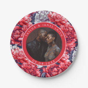 Plato De Papel Boho Peonies Plates Para La Fiesta De Bodas