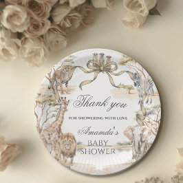 Plato De Papel Boho Safari Animals Gender Neutral Baby Shower
