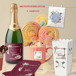 Plato De Papel Boho Southwestern Chambray Baby Shower