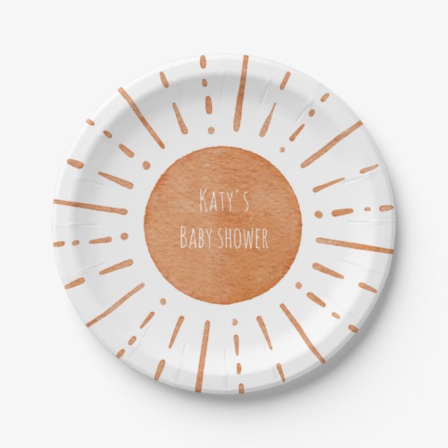 Plato De Papel Boho Sun Baby (Anverso)