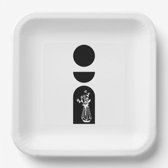 Plato De Papel Boho Sun Moon Flower Pot boho bohemian (Anverso)