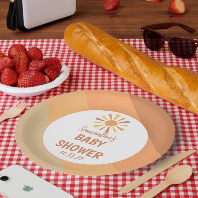 Plato De Papel Boho Sunshine Baby Shower (Picnic)