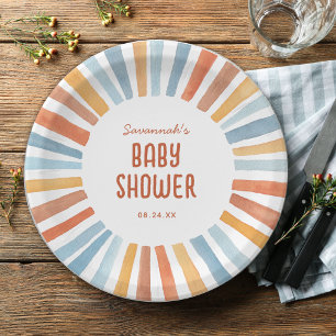 Plato De Papel Boho Sunshine Gender Neutral Baby Shower