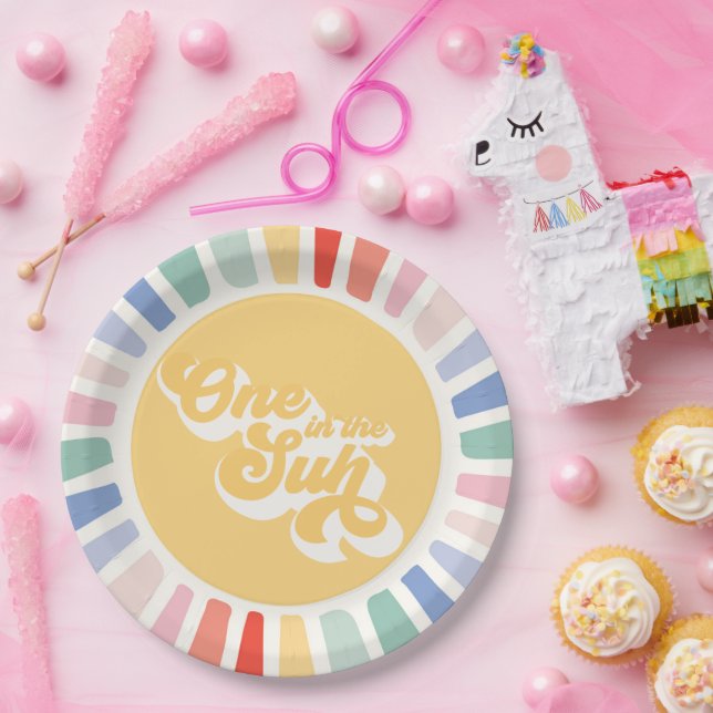 Plato De Papel Boho Sunshine One In The Sun Sunshine Birthday (Fiesta)