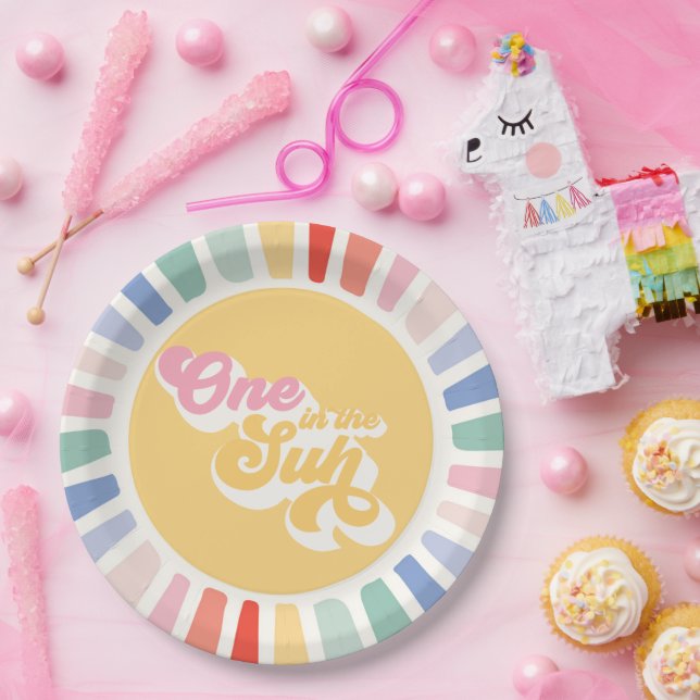 Plato De Papel Boho Sunshine One In The Sun Sunshine Birthday (Fiesta)
