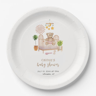 Plato De Papel Boho Teddy Bear Nursery Baby Shower