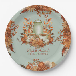Plato De Papel Boho Terracotta Sage Tea Fiesta Comedor