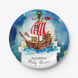 Plato De Papel Boho Treasure Pirate Baby Shower