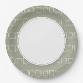 Plato De Papel Boho verde