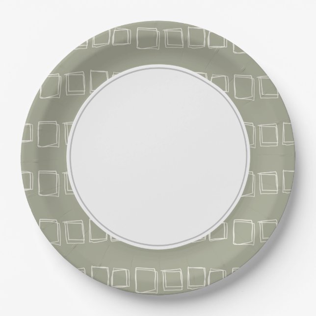 Plato De Papel Boho verde (Anverso)