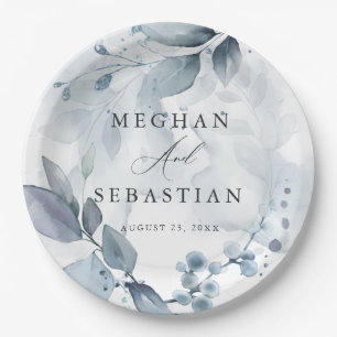 Plato De Papel BOHO Watercolor Woodland Foliage Placa de papel